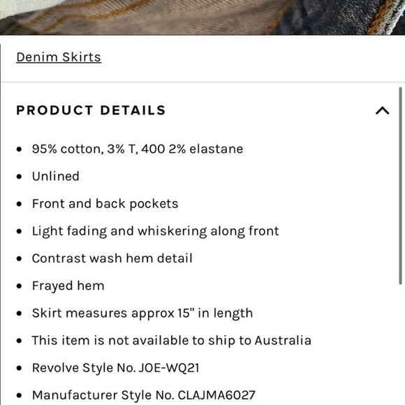 NWT Joes The Wasteland high rise skirt mended hem 26 waist - Picture 4 of 8